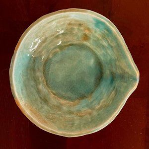 Pinch Pottery Glazed Low Bowl